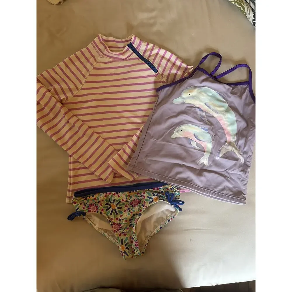 Lands End Long Sleeve Rashguard Tankini Bundle size 7